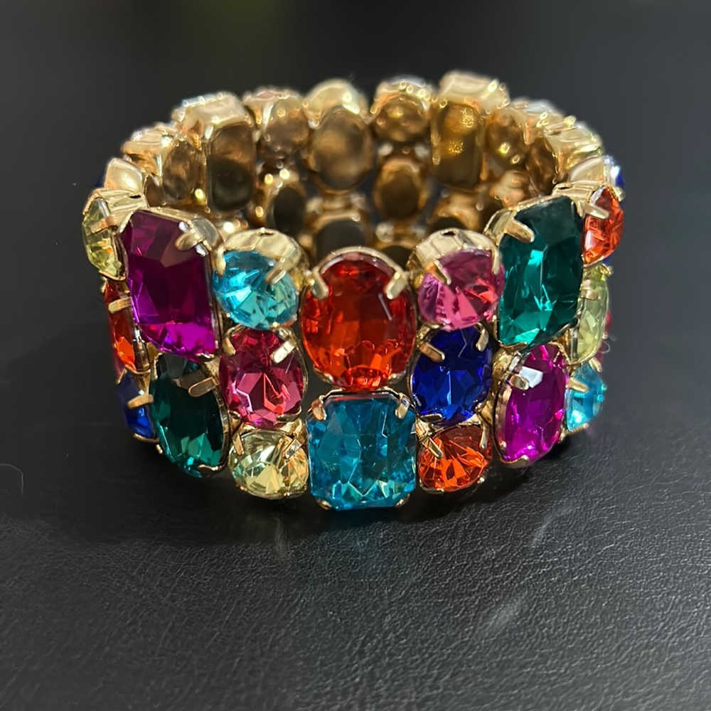 3/$15 gold multi stone bracelet